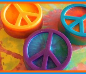 Tie Dye Peace Sign Soap - Choose your colors and scent