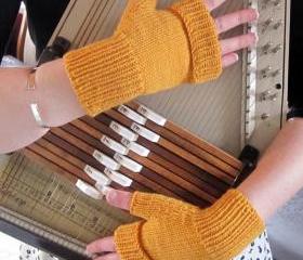 Fingerless Mitts mustard - custom and handmade for you