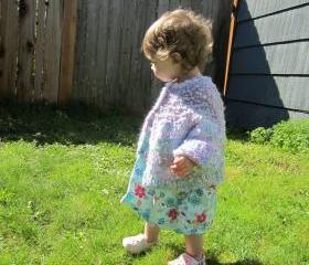 Pastel downy soft, little girl Easter sweater, OOAK, Ready to ship