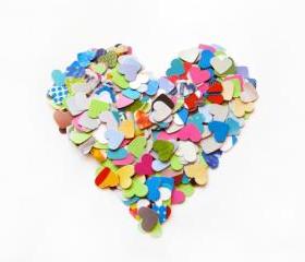 300 colorful little hearts punches - confetti