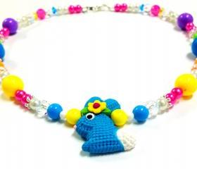 Bright Colored Easter Bunny Necklace