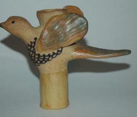 Flying Bird Stoneware Candlestick Holder