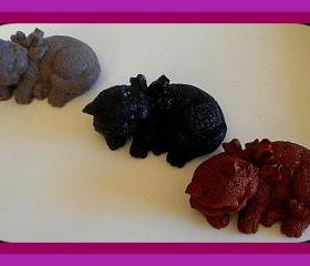 Soap - Sleeping Cat Kitten Soap - 3-D - Made With Goat Milk - Choose Your Scent and Color