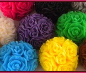 Soap - 25 Round Rose Soaps - Made with Goat's Milk - Weddings, Bridal Showers - You Choose Scents and Colors