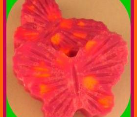 Soap - Butterfly Citrus Exfoliating Goat Milk Soap - Made with Dead Sea Salt - Pink Grapefruit and Sweet Orange Scented