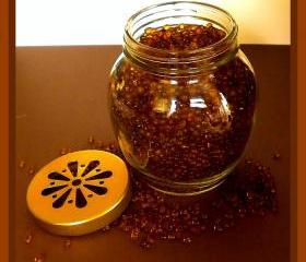 Air Freshener - Aroma Beads - Amaretto - 12 oz Jar with Daisy Cutout Lid