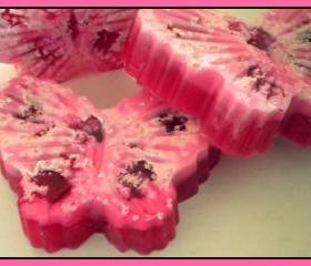 Soap - Butterfly Exfoliating Goat Milk Soap - Made with Dead Sea Salt - Pomegranate Scented