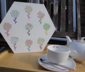 Hexagonal Flowers Canvas