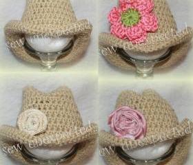 Crochet baby cowboy hat