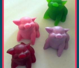 Soap - Pig Soap - Made with Goat Milk - Your Choice of Scent and Color - Party Favors