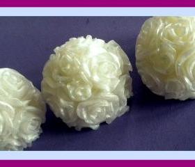 Soap - Rose Flower Soaps - Made with Goat's Milk - Set of 3 - Weddings, Winter Decorations, Party Favors, Table Decorations