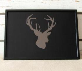 Lap Desk - Hand painted Deer head - Antler - on Desk - Custom Order