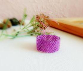 Phlox Purple Custom Band ring. Valentines gift idea. fashion jewelry