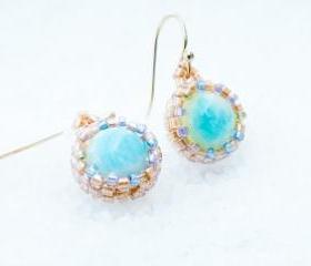 The Breath. Turquoise jewelry. Romantic Dangle Earrings, Rustic wedding, Bridesmate, tbteam