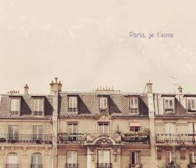 Paris Photo. Je t'aime. French. Apartment Rooftop. Fine Art Travel Photography. Size 8x10'