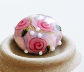 Country Roses III SRA Lampwork Focal