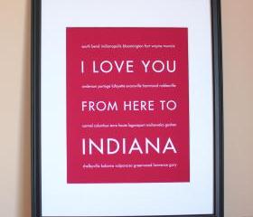 Indiana Art Print, 8x10