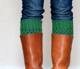 Crochet Boot Cuffs in Sage Green