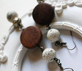 shabby chic and wood - earrings woodland 