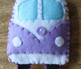 VW Classic campervan Purple Toy Plushie Air Freshener Felt
