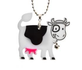 Happy Cow Necklace,Plexiglass Kawaii Necklace,Lasercut Acrylic,Gifts under 25