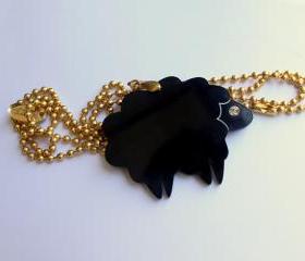 Black Sheep Necklace,Plexiglass Jewelry,Lasercut Acrylic,Gifts Under 25
