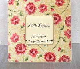 Pink Flowers Picture Frame