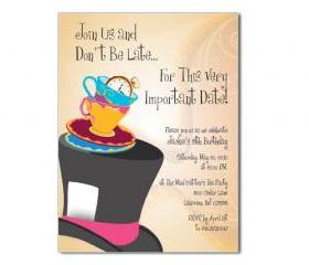Mad Hatter Custom Themed Invitation 