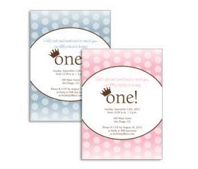 Prince / Princess First Birthday Invitation 