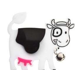 Happy Cow Brooch,Plexiglass Jewelry,Lasercut Acryllic,Gifts Under 25