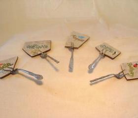 Herb Garden Markers Signs Stakes Tile Forks Recycled