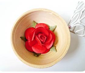2 Rose Big paper flower red / pack 