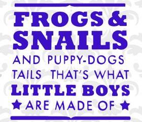 What are little boy's made of - vinyl decal for bedroom or nursery - UK Seller
