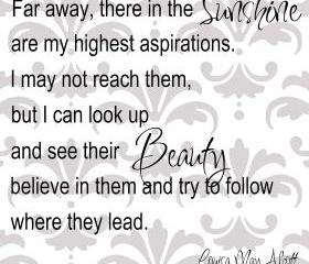 Faraway in the Sunshine vinyl wall decal - UK seller