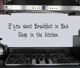 Kitchen Decal - breakfast in bed WAB Team UK Seller
