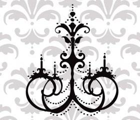 Stylish and Elegant Vinyl Chandelier Vinyl Decal - UK Seller - Chandelier 1