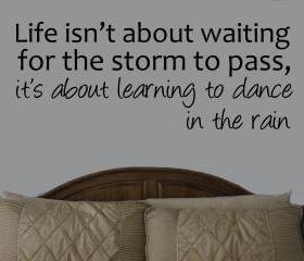 Life isn't about waiting for the storm to pass, vinyl decal WAB Team UK