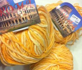 SALE - 3 balls x Roma Italy Yarn 50%Cotton 50% Acrylic (YELLOW)