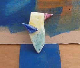 Ceramic Brooch / Colibri (Hummingbird) 