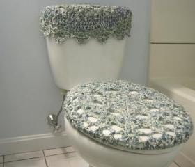 Set of 2 Crochet Covers for Toilet Seat & Toilet Tank Lid, Cozies - Ocean (TSTTL1)