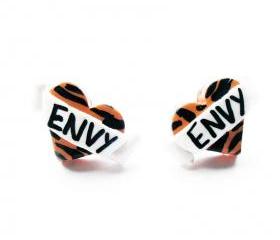 Tiger Envy Heart Stud Earrings
