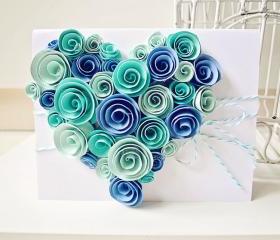 Heart-shaped Swirl Flower card 