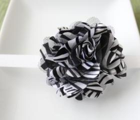 Zebra Print Puff Elastic Headband