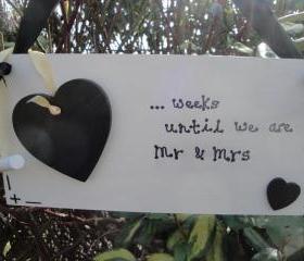 Mr and Mrs Countdown Chalkboard - Engagement Present/Gift