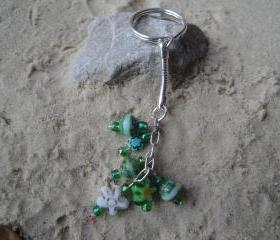 Green Flower Key Charm