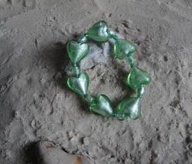 Green Large Heart Bracelet