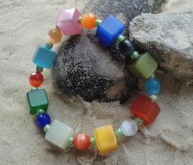 Multi Cube Stretch Bracelet