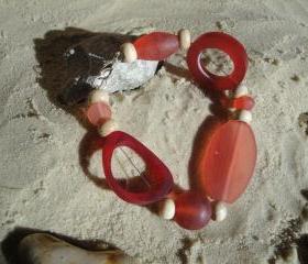 Red-Wood Chunky Bracelet