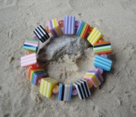 Rainbow Stripe Triangle Bracelet