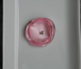 Pink Burnt Satin Flower 4pcs.